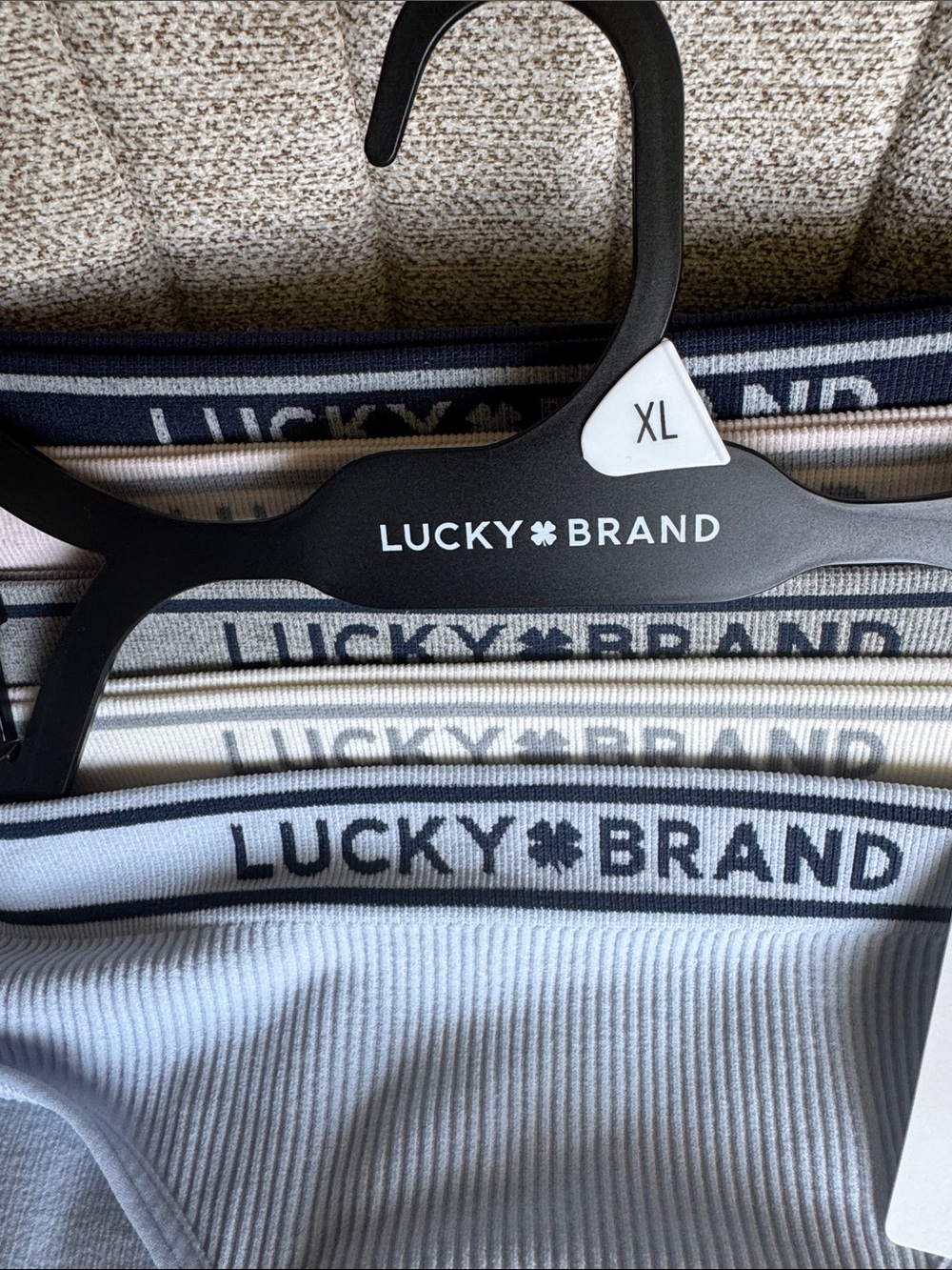 Lucky Brand Women's Ribbed Bikini Briefs - Light Blue & Navy Stripe (5-Pack) - Picture 2 of 5